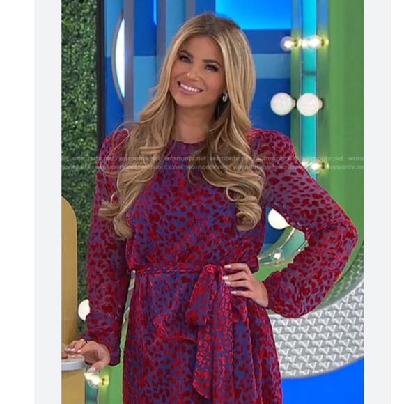 House of Harlow 1960 x REVOLVE Shawna Dress Size SM Cobalt Blue and Red Velvet - Picture 7 of 16